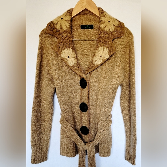 Weiyan Women's Wool/Cotton Cardigan Button/Snap Closure Openwork Medium - Picture 6 of 16